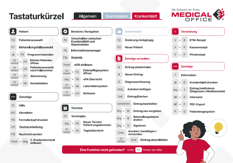 MEDICAL OFFICE Anwender-Tipp: die neue Tastenkürzel-Schablone